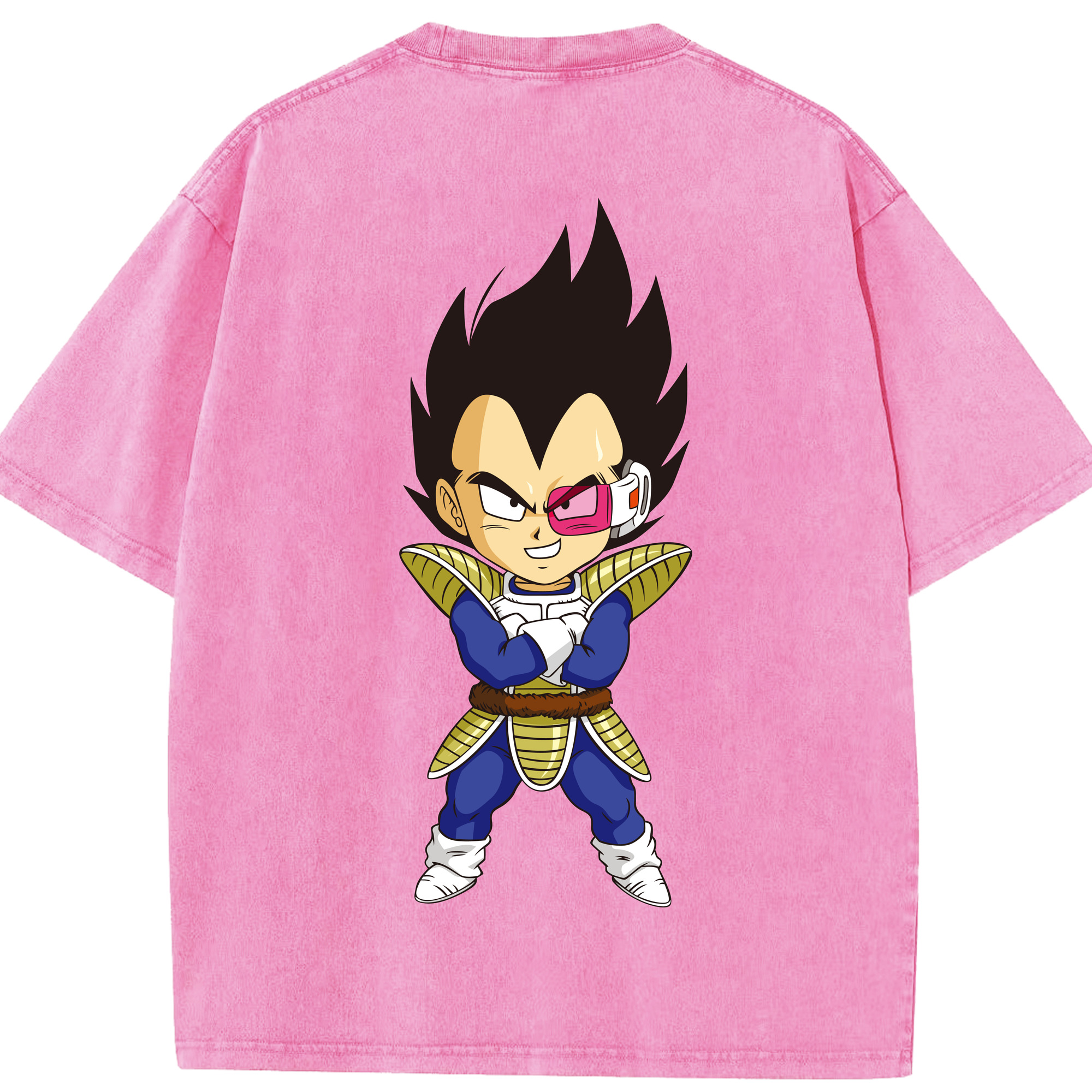 （画像用） ドラゴンボール ベジータ四世（Bejīta Yonsei）DRAGON BALL Vegeta IV 綿100% ヴィンテージ風 半袖Tシャツ（背面プリント）